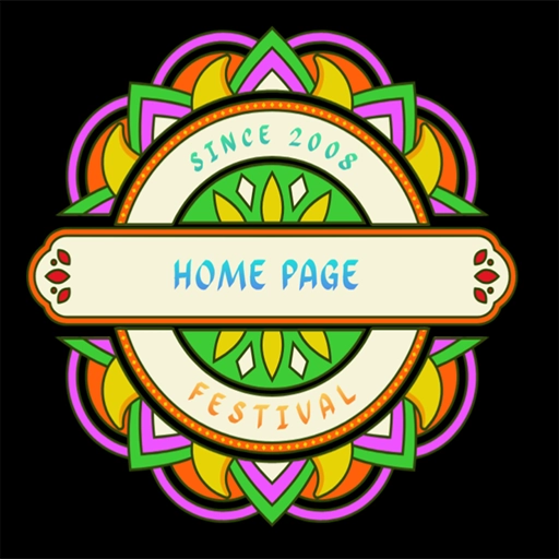 Logo colorato di Homepage Festival, con design in stile mandala e testo "SINCE 2008".